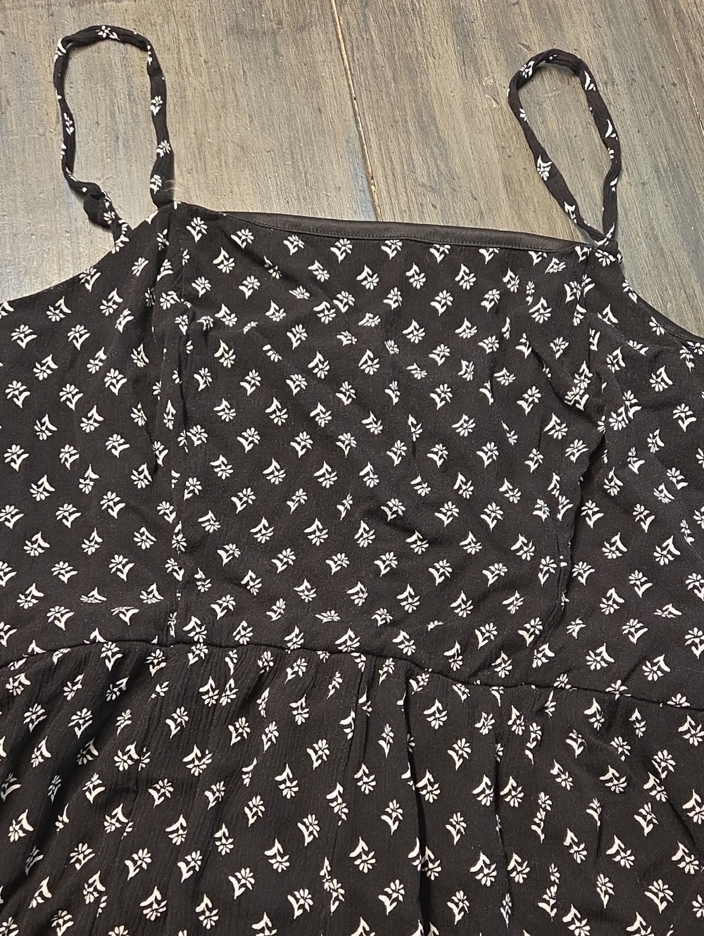 Black Spaghetti Strap JumpSuit with White Floral Print